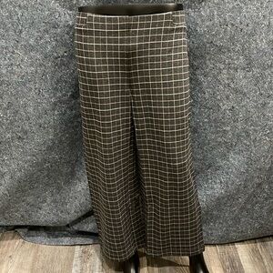 NEW J Jill WOMENS Checkered GRAY Full Leg Cropped Spandex Stretch Pants Bottoms